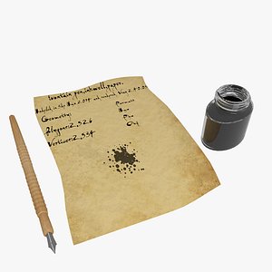 Fountain Pen And Inkwell