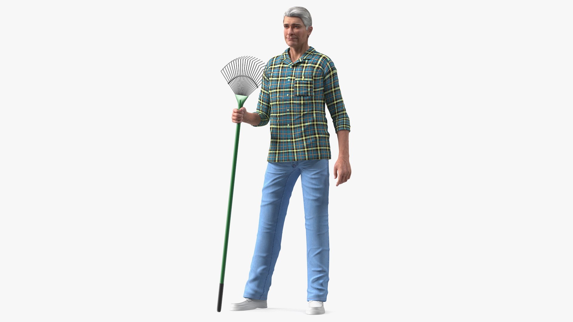 Elderly Man Homewear Standing Pose 3D model preview