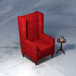 High-Quality Armchair and Coffee Table Model Set