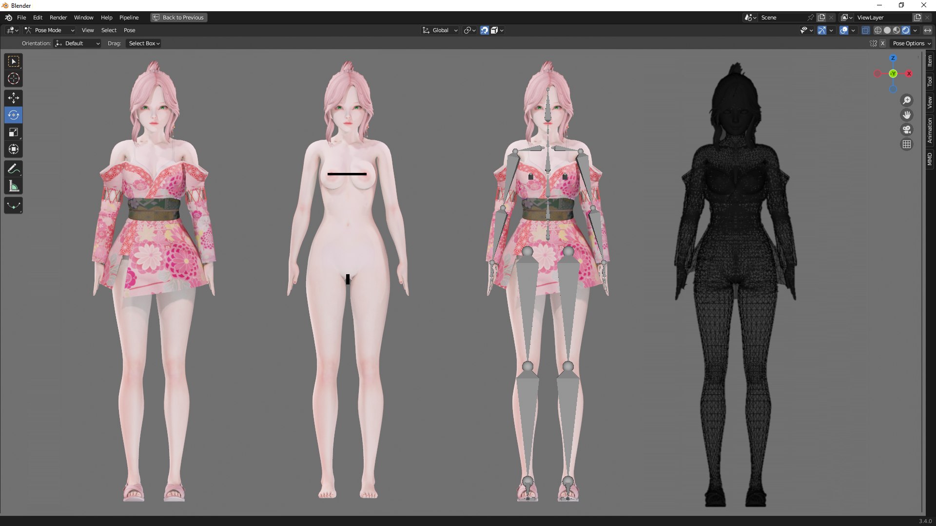 3D Casual Clothes 0023 - Rig - Unreal - Unity - Blender - Animated ...