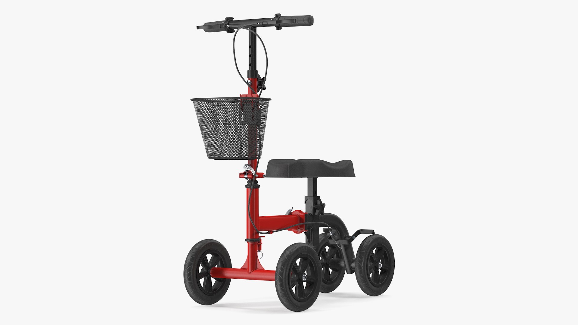 Knee Scooter Red Rigged for Cinema 4D 3D model preview
