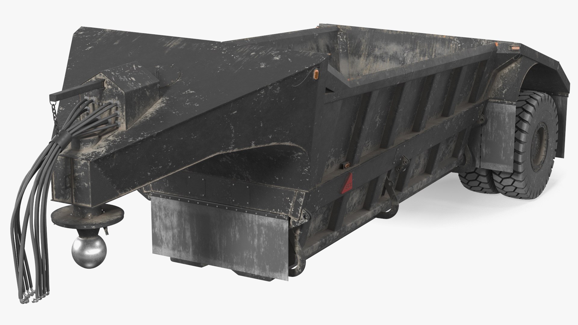 Bottom Dump Trailer Dirty 3D model preview