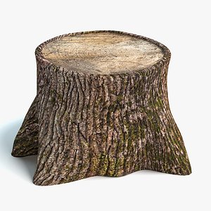 3d model old tree stump