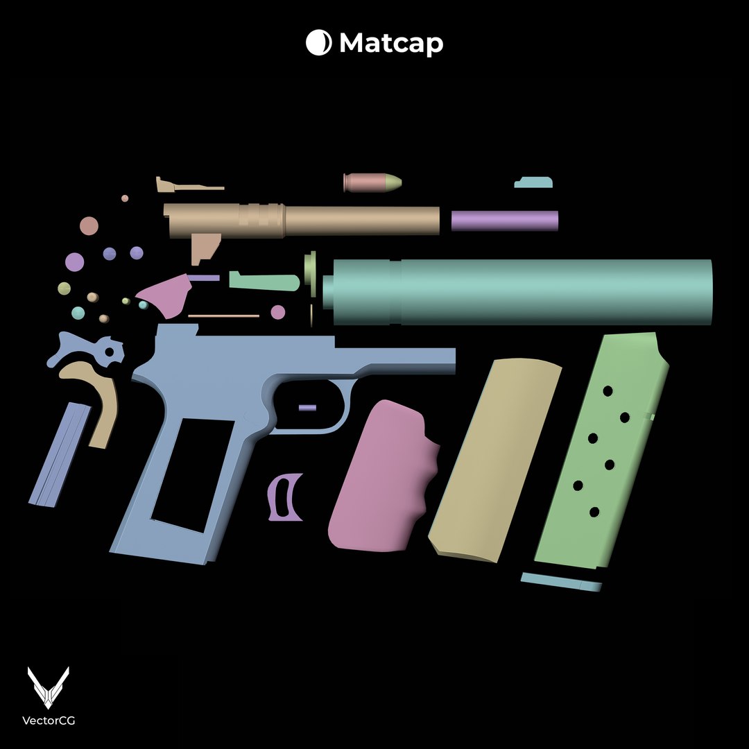 AMT Hardballer -  Low Poly Game-Ready 3D Model Clean Topology  4K Textures(1) 3D model https://p.turbosquid.com/ts-thumb/yD/24jA7l/OU/matcap_parts/jpg/1756899552/1920x1080/fit_q87/54b39b4f608346536f3e19ff1802687d2b142acb/matcap_parts.jpg