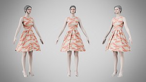 Dress 33 Coral Horizon model