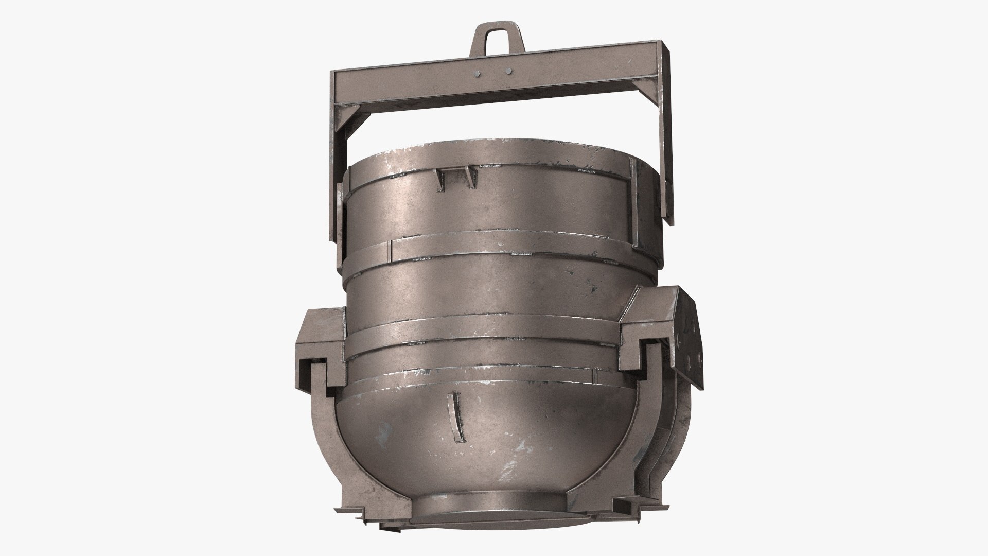 Industrial Steel Charging Bucket 3D model preview