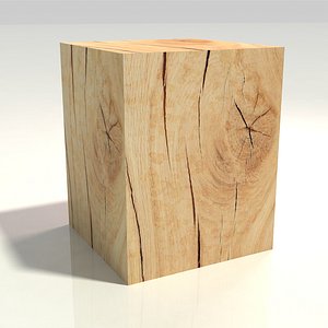 oak block end table