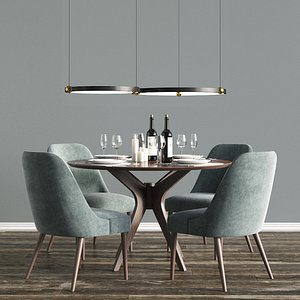 3D modern dinning set 2 model