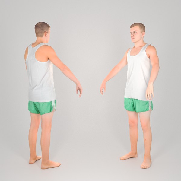 scanned man a-pose model