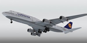 boeing 747-8 plane lufthansa 3d max
