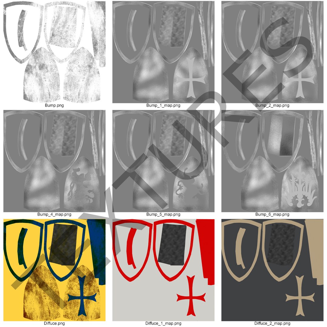 3d Model European Shield