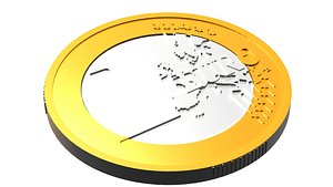 3d eurocoin coin model