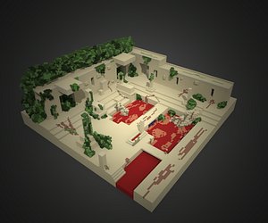 3d model castle pixel
