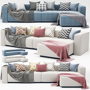 3D model beautiful modern corner sofa