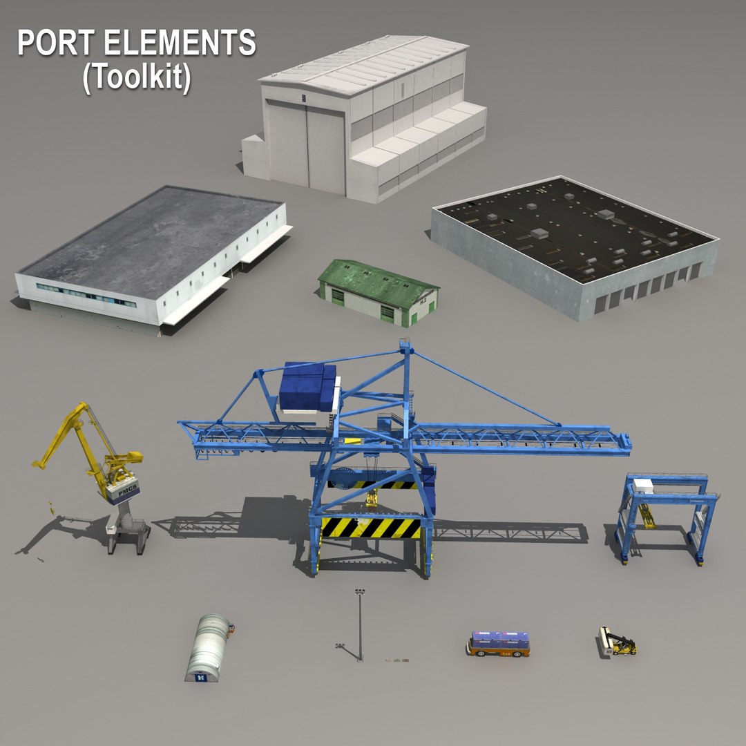 3d port elements toolkit cranes