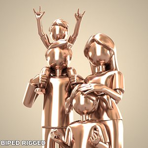 3D model Cartoon Family Character B