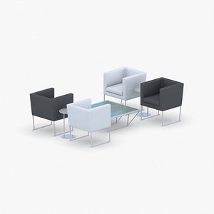 3D model - sets chairs table
