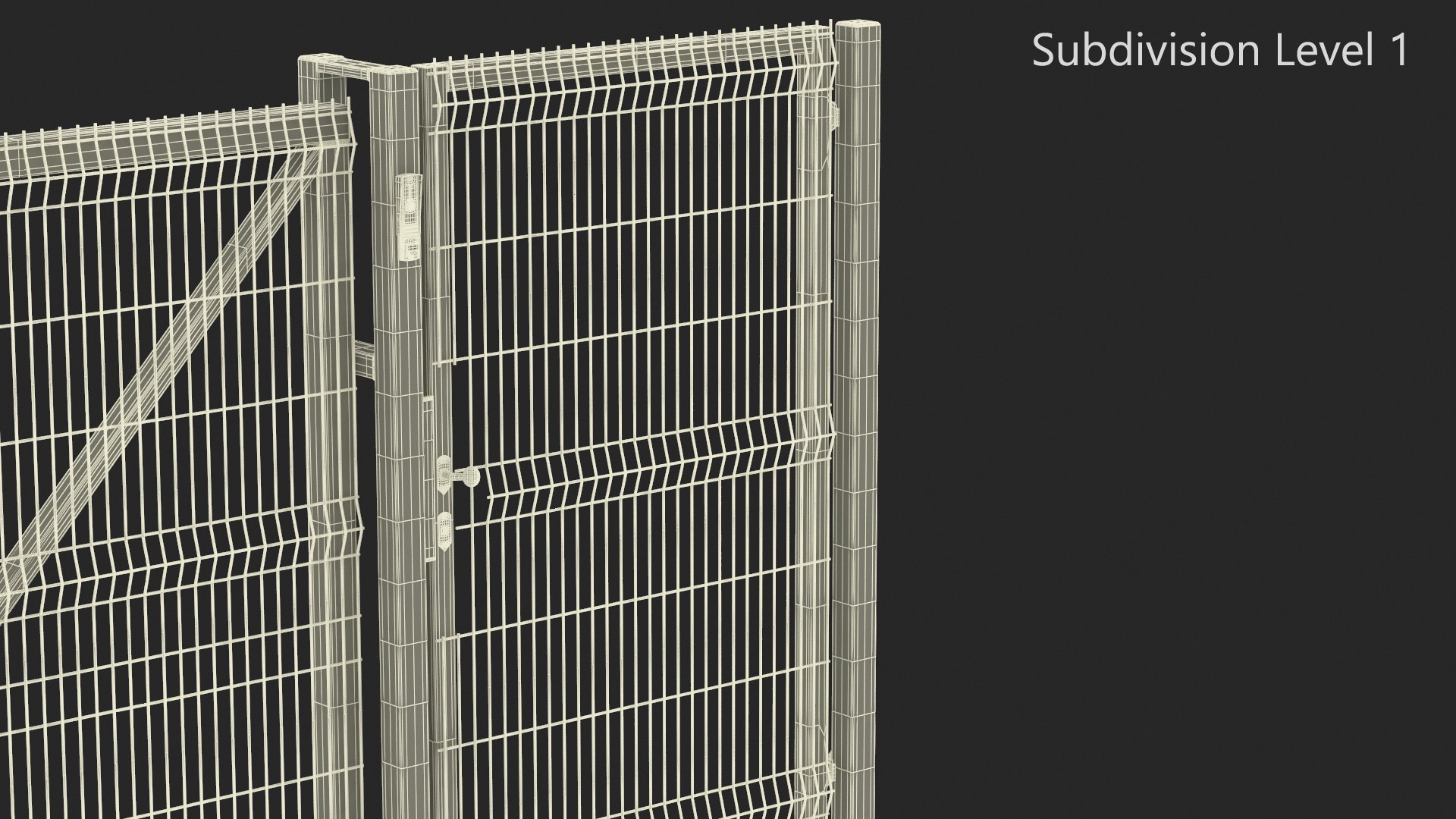3D Commercial Security Gates With Fence - TurboSquid 2344092
