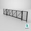 3D Commercial Security Gates with Fence