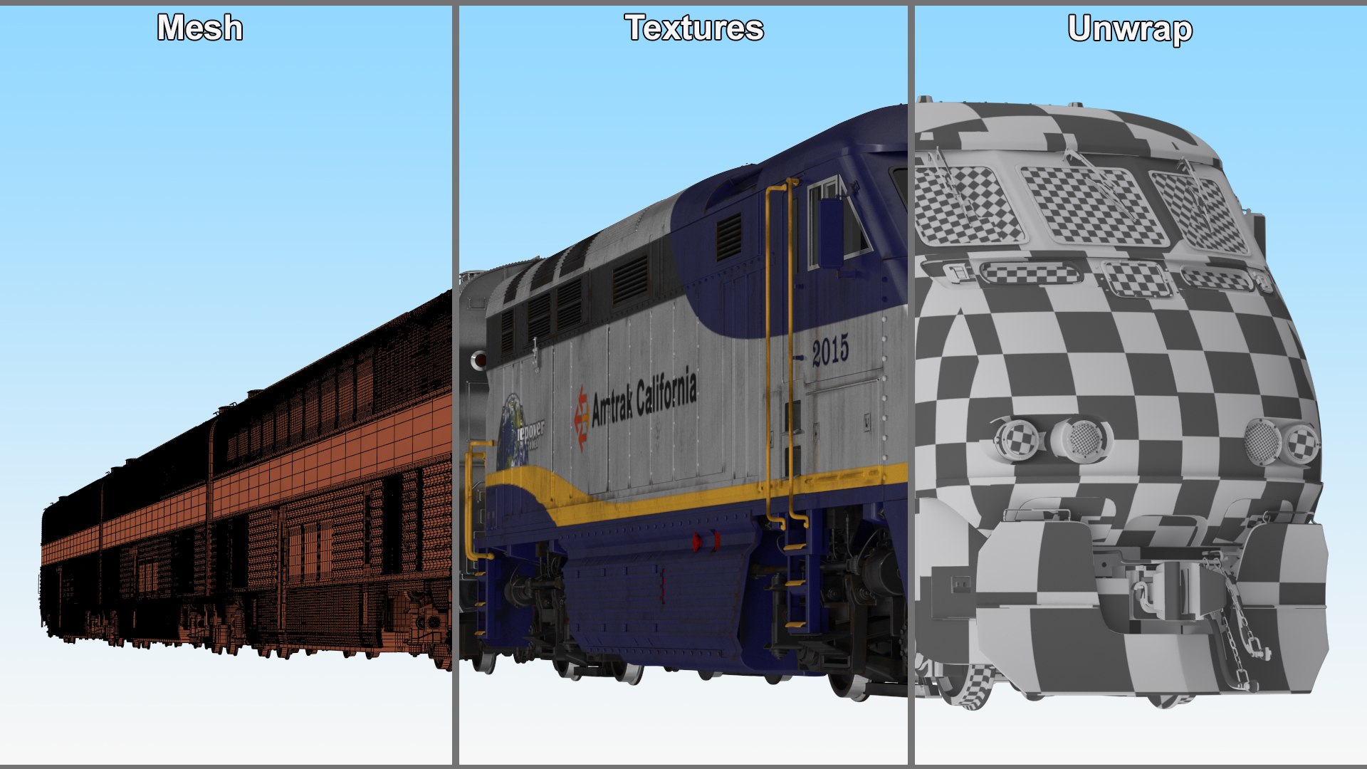 Amtrak California Passenger Train 3D model https://p.turbosquid.com/ts-thumb/yD/aJnwUA/Ih/amtrakcaliforniapassengertrain3dmodel052/jpg/1711571415/1920x1080/fit_q87/65b405c1c7855c1b11ee6574e92cc1c79ff4ee7f/amtrakcaliforniapassengertrain3dmodel052.jpg