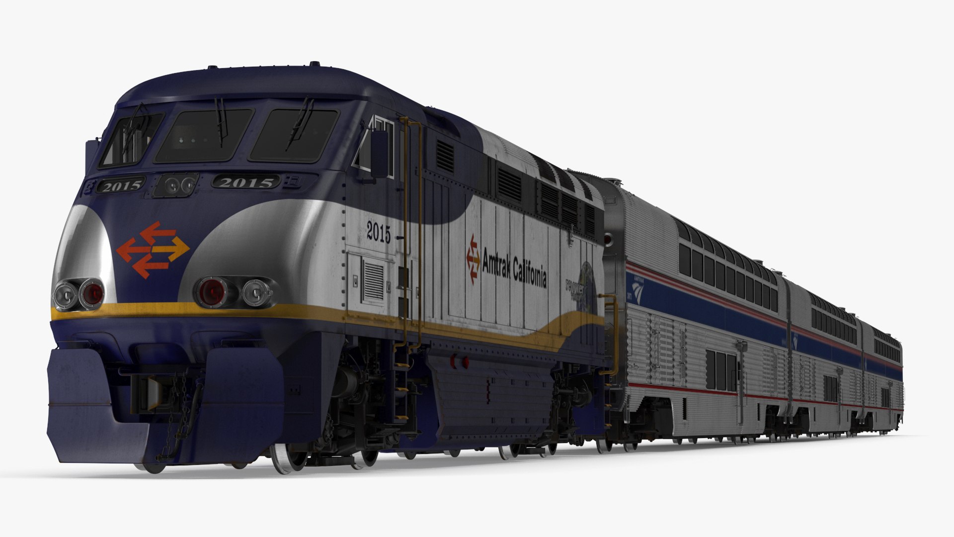 Amtrak California Passenger Train 3D model preview