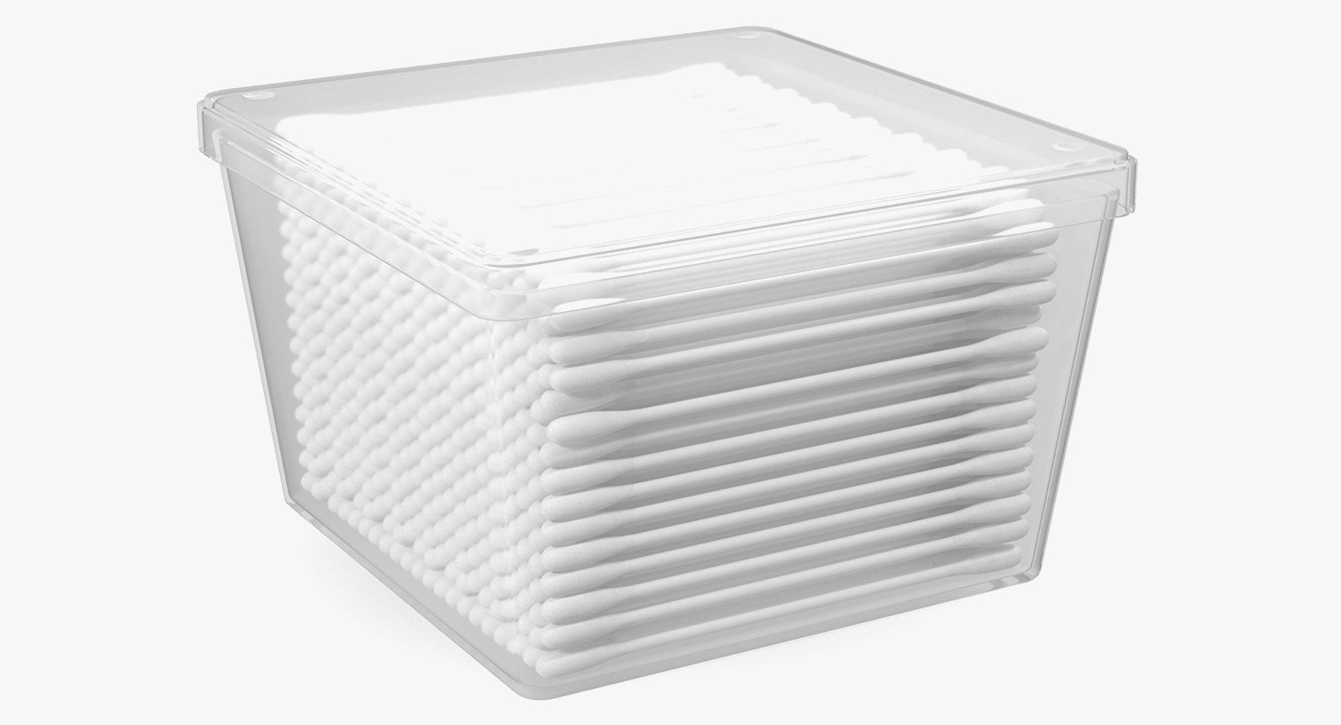 Cotton Sticks in Plastic Box 3D model preview