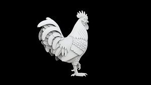 3D Rooster Sculpture 3D Printable Model