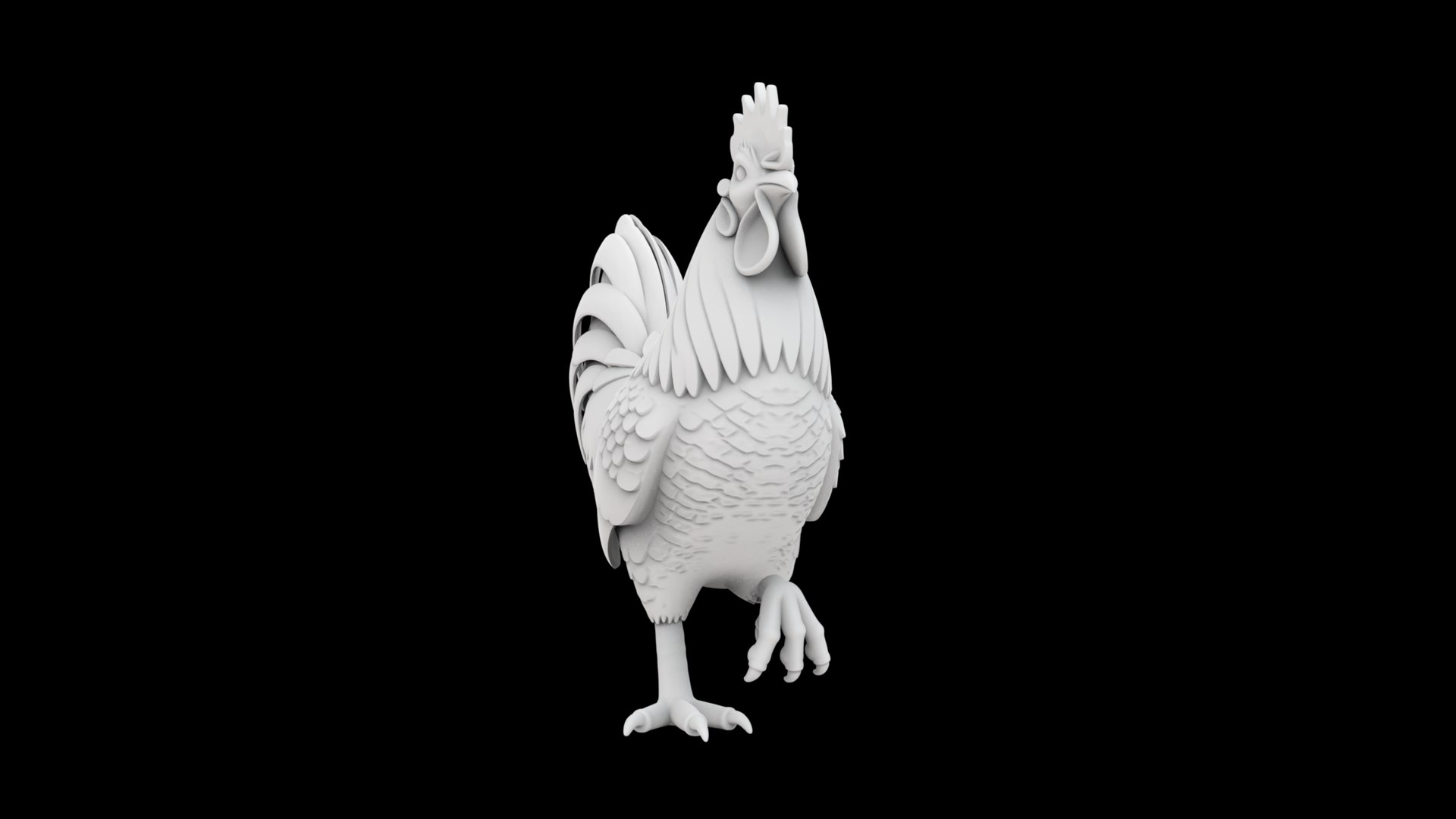 3D Rooster Sculpture 3D Printable Model - TurboSquid 2439658