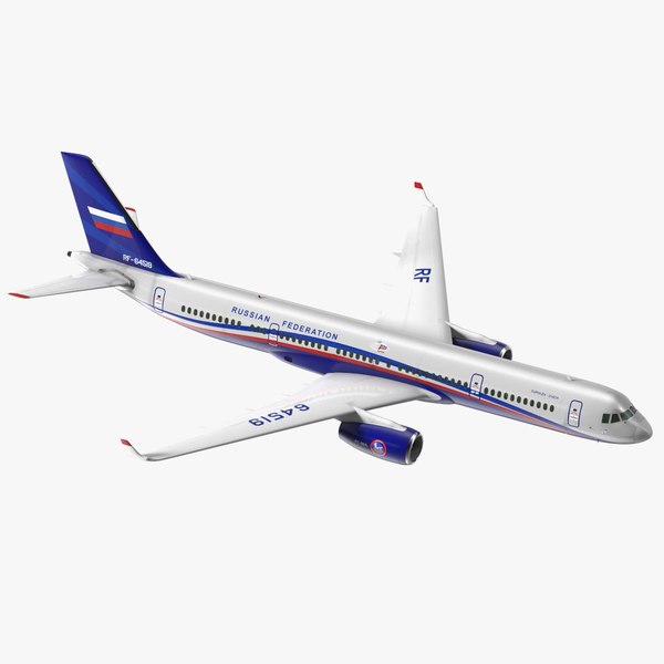 3D Tupolev Tu-214 Jet Airliner Flight