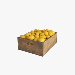 3D model vegetables lemon crate