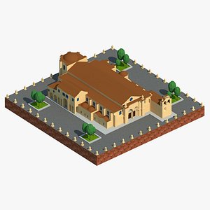 Santo Domingo Basilica Cartoon 3D model