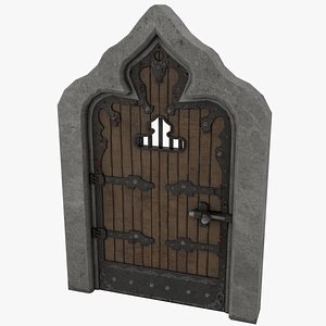 Medieval Door Cell Door Arched Gothic Design 3D Model