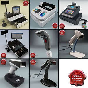 cash registers barcode scanners 3ds