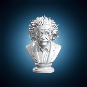 Albert Einstein Scientist Bust 3D Print Model 3D model