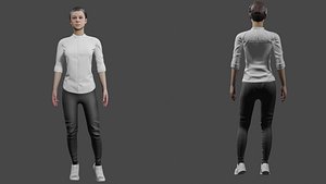 3D Woman 02 - Game Ready - ANIMATED