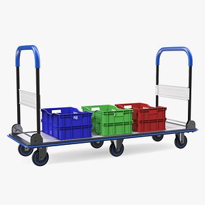3D market service cart crates
