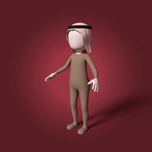 cartoon arab man 3D model