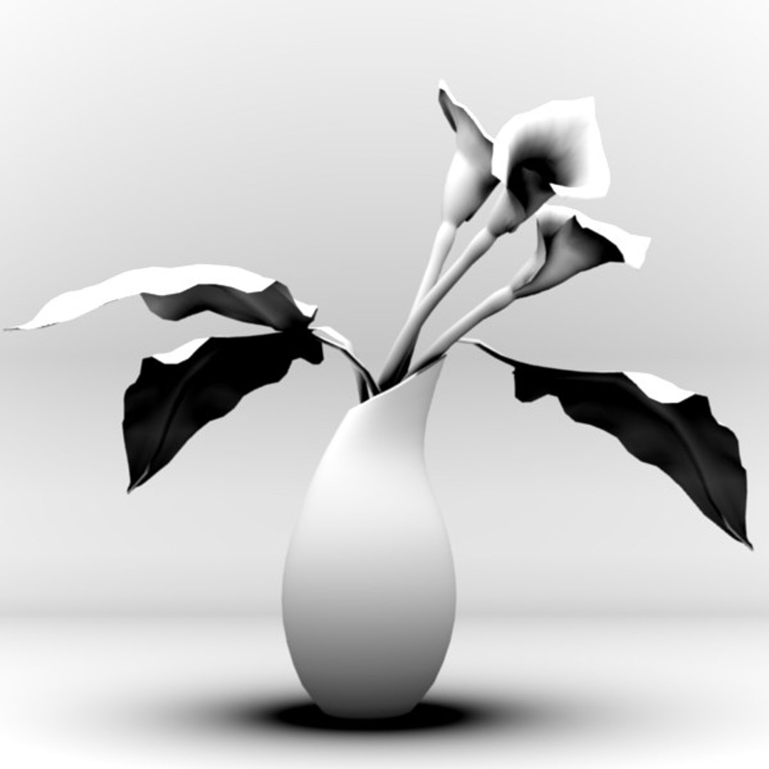 3dsmax elegance cala lily vase