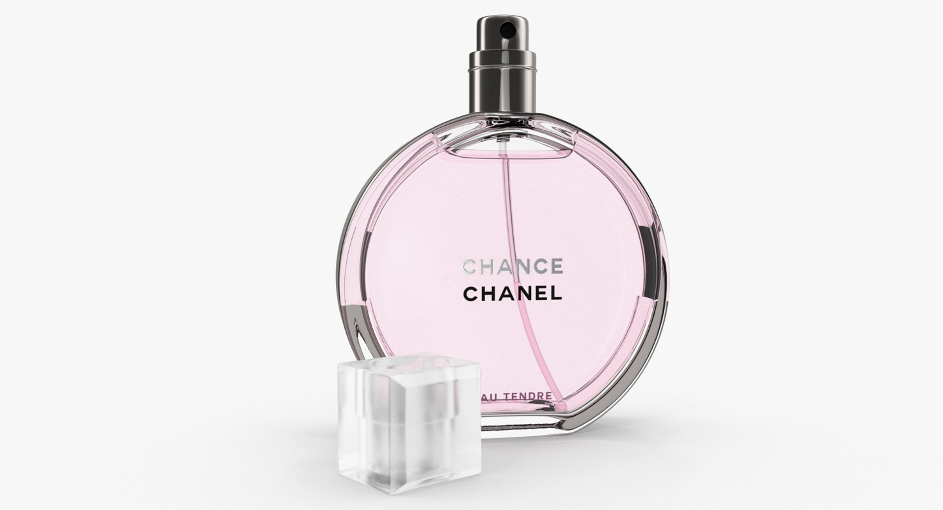 Chanel Chance Eau Tendre Parfum Bottle 3D model preview