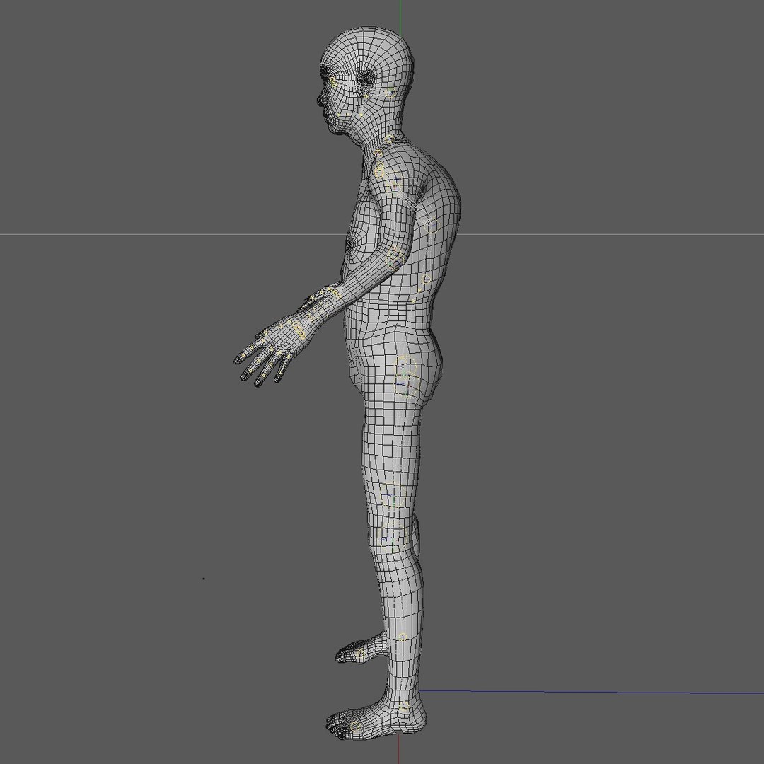 realistic base mesh old 3d model