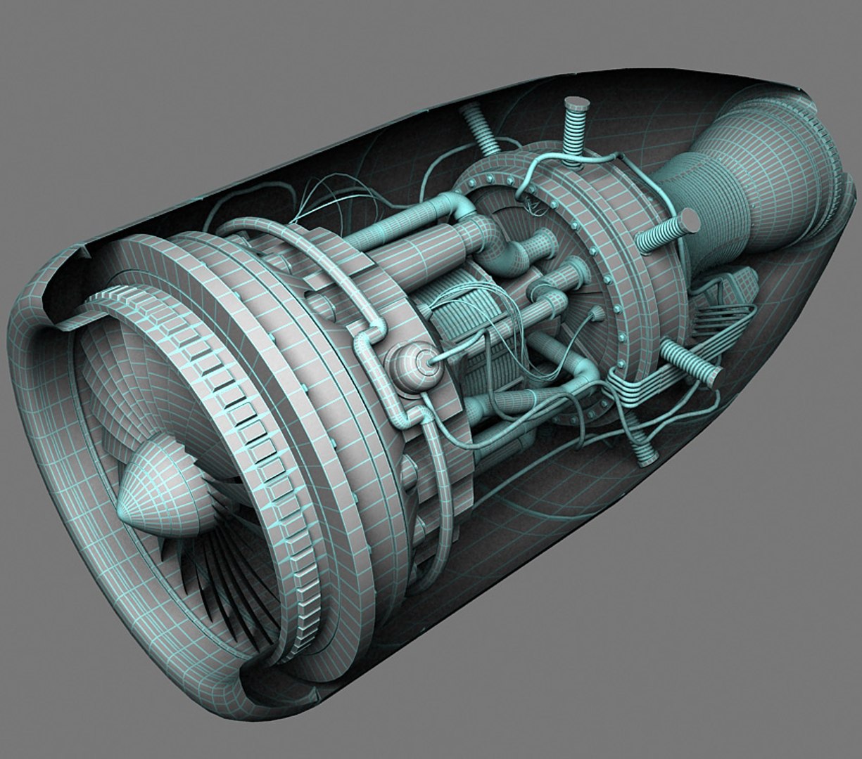 aircraft jet engine 3d model