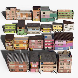 Lowpoly Slum Collection 3D model