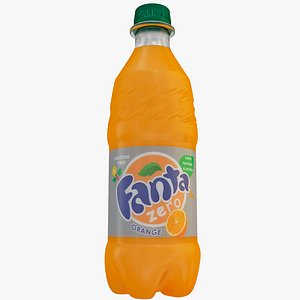 fanta orange zero bottle 3d lwo