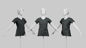 Female T-Shirt 01 Dark 3D model