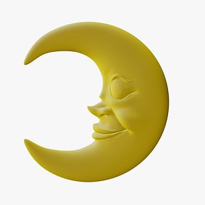3D Stylized Cartoon Sculped High poly Moon