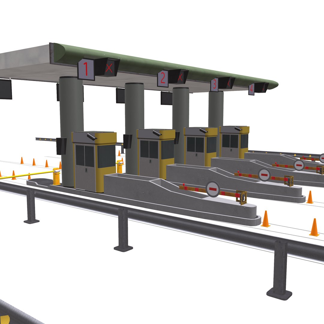 3D Model Highway Toll Gate - TurboSquid 1318271