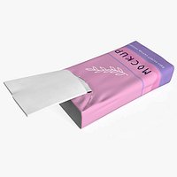 Mockup Opened Pack of Paper Handkerchief Pink