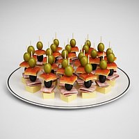 CGAxis Appetizers On Plate 20
