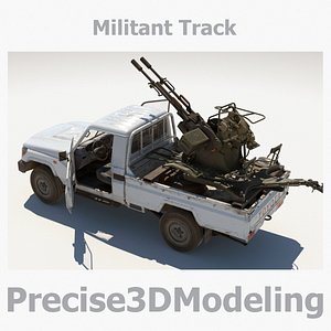 Militant Truck armed with ZU-23   with Destroyed model