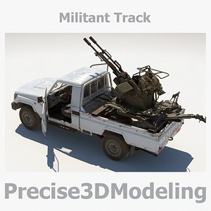 Militant Truck armed with ZU-23 with Destroyed model